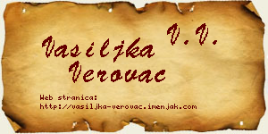 Vasiljka Verovac vizit kartica